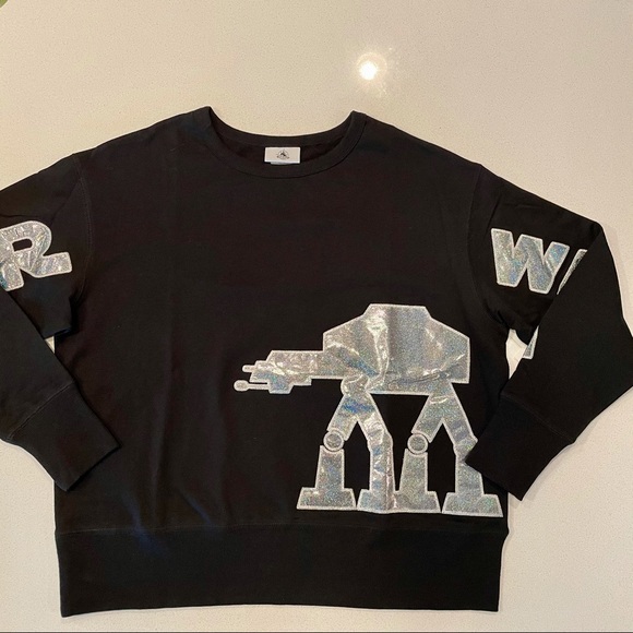 Disney Parks Star Wars At-At Silver Sparkle Shirt - Picture 2 of 9